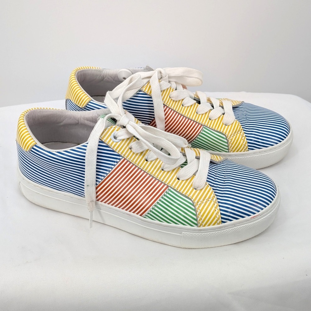 GREATS Rainbow Stripe Lace-Up Sneakers Women's 7.5  Colorblock Casual Streetwear